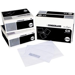 Cumberland C4 Laser Envelopes Strip Seal Window Face Secretive White Box Of 250