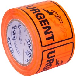 Stylus Label Tape 75x100mm Urgent Black on Fluoro Orange