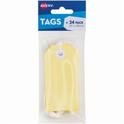 Avery Tag-It Durable Tabs Shipping Tag Size 3 Pastel Yellow Pack of 24