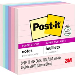 Post-It 675-6SSNRP Super Sticky Notes 98x98mm Recycled Lined Bali Assorted Pack of 6