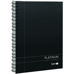 Spirax 400 Notebook Platinum A4 Ruled 90gsm 200 Page Black Side Opening