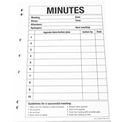 Quill Planner Pad A4 Meeting Minutes 70gsm 50 Leaf