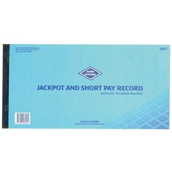 Zions JSP2 Jackpot & Short Pay Duplicate Carbon 215x420mm