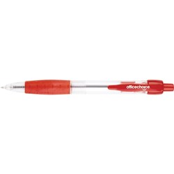 Office Choice Ballpoint Pen Retractable Medium 1mm Red