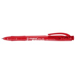 Stabilo 308 Ballpoint Pen Retractable Medium 0.45mm Red