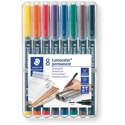 Staedtler 317 Lumocolor Marker Perm Med 1.0mm Wallet of 8