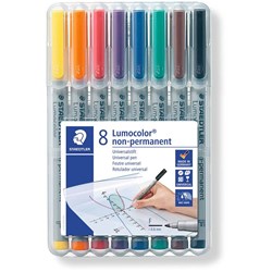 Staedtler 316 Lumocolor Pen Non-Perm Fine 0.6mm Wallet of 8