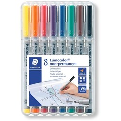 Staedtler 315 Lumocolor Marker Non-Perm Med 1.0mm Wallet of 8