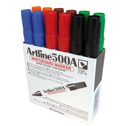 Artline 500A Whiteboard Marker Medium Bullet 6 Assorted Pack Of 12