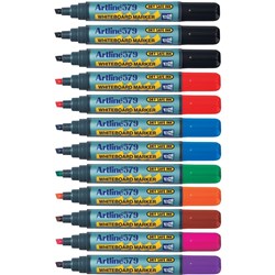 Artline 579 Whiteboard Marker Chisel 2-5mm 8 Assorted Pack Of 12