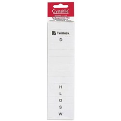 Crystalfile Indicator Tab Square Inserts A-Z White Pack Of 52