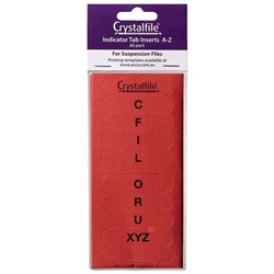 Crystalfile Indicator Tab Inserts A-Z Red Pack Of 60