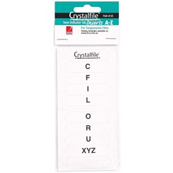 Crystalfile Indicator Tab Round Inserts A-Z White Pack Of 60