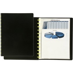 Marbig Kwikzip Display Book A4 Refillable 20 Pocket Black