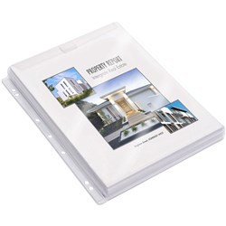 Cumberland Sheet Protectors A4 Heavy Duty 25mm Gusseted Flap & Pocket Clear Pack Of 10