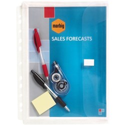 Marbig Binder Wallet A4 Expanding 30mm Gusset 200 Sheet Capacity Clear