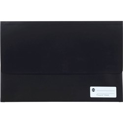 Marbig Polypick Document Wallet Foolscap 25mm Gusset Black