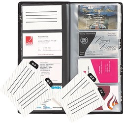 Marbig Business Card Book 255x125mm 96 Card Indexed Black
