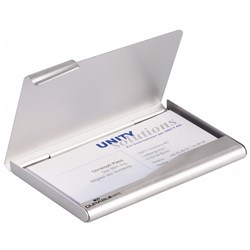 Durable Business Card Box Aluminium 20 Capacity