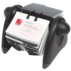 Marbig Pro Series Rotary File Business Card File 300 Capacity Black & Grey