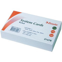 Esselte Ruled System Cards 127x76mm 5x3 White Pack Of 100