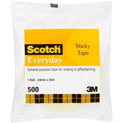 Scotch 502 Sticky Tape Crystal Clear 502 24mmx 66m