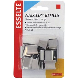 Esselte Nalclip Refills Large Stainless Steel Pack Of 25