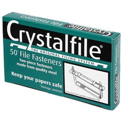 Crystalfile File Fastener 80mm 2 Piece Metal Box Of 50