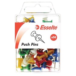 Esselte Push Pins Assorted 8x20mm Pack Of 50