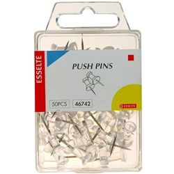 Esselte Push Pins Clear 4x17mm Pack Of 50