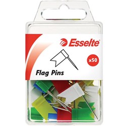 Esselte Flag Pins Assorted 10x18x33mm Pack Of 50