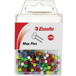 Esselte Map Pins Assorted 4x17mm Pack Of 200