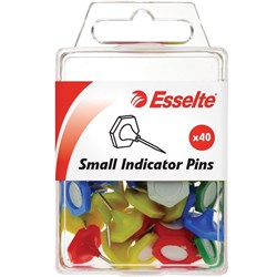 Esselte Indicator Pins Small Assorted 15x13mm Pack Of 40