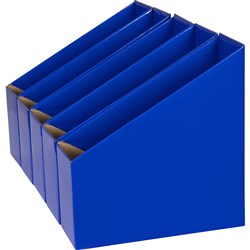 Marbig Book Boxes Small 9wx25dx27h cm Blue Pack Of 5