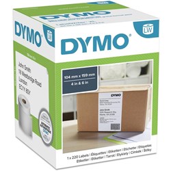 Dymo S0904980 Labelwriter Labels 105x159mm Extra Large Shipping Box of 220