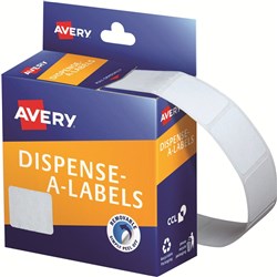 Avery Removable Dispenser Labels 19x24mm Rectangle White Pack of 650