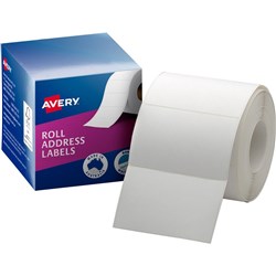Avery Permanent Address Labels 78x48mm Roll Write On White Box of 500