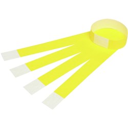 Rexel Wrist Bands Fluoro Yellow With Serial Number Pack Of 100