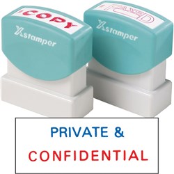 XStamper Stamp CX-BN 2010 Private & Confidential Blue And Red