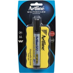 Artline 577 Whiteboard Eraser Magnetic Includes 577 Marker Black