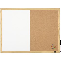 Quartet Combination Board White & Cork Board Pine Frame 900x600mm