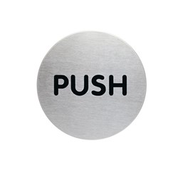 Durable Pictogram Sign Push 65mm Silver
