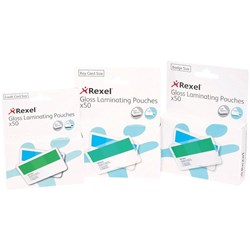 Rexel Laminating Pouches Badge Card 67x98mm 180 Micron Pack of 50