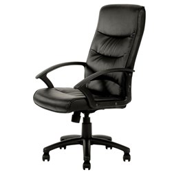 Star High Back Executive Chair With Arms Black PU