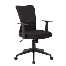 Ashley Mesh Back Task Chair With Arms and Tilt Mechanism Black Mesh and Fabric Seat