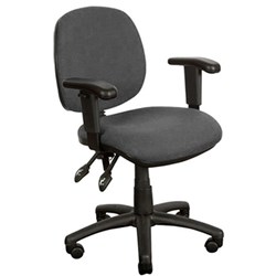 Crescent Medium Back Task Chair With Arms Black Fabric
