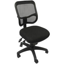 EM300 Small Seat Office Chair Black Mesh Medium Back Black Fabric Seat