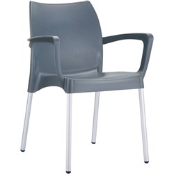 Dolce Poly Shell Chair With Arms Indoor and Outdoor Use Anthracite