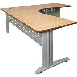 Rapid Span Corner Desk Workstation 1500 x 1500 x 700 Beech & Sliver