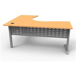 Rapid Span Corner Desk Workstation 1800 x 1200 x 700 Beech & Silver